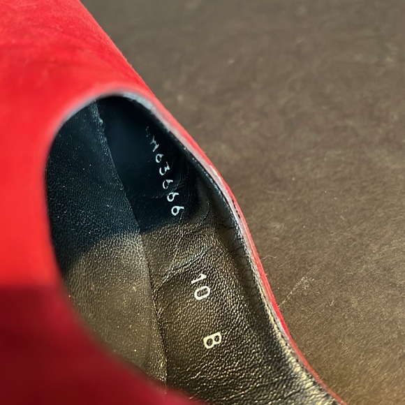 VINTAGE Stuart Weitzman Slingback Red Suede Leather Heels - Picture 7 of 7